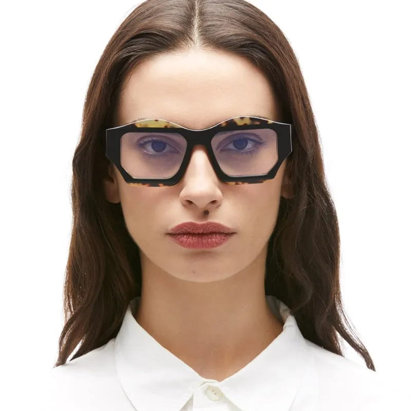 Ottica Mondello Roma - Kuboraum - KRO0F4HBS00000OP - MASK F4 - HAVANA BLACK SHINE RX - Acetate - shape Squared - black, havana - EYEWEAR - EYEGLASSES - Unisex,Uomo,Donna,Women,Men - lens Clear - Made In Italy