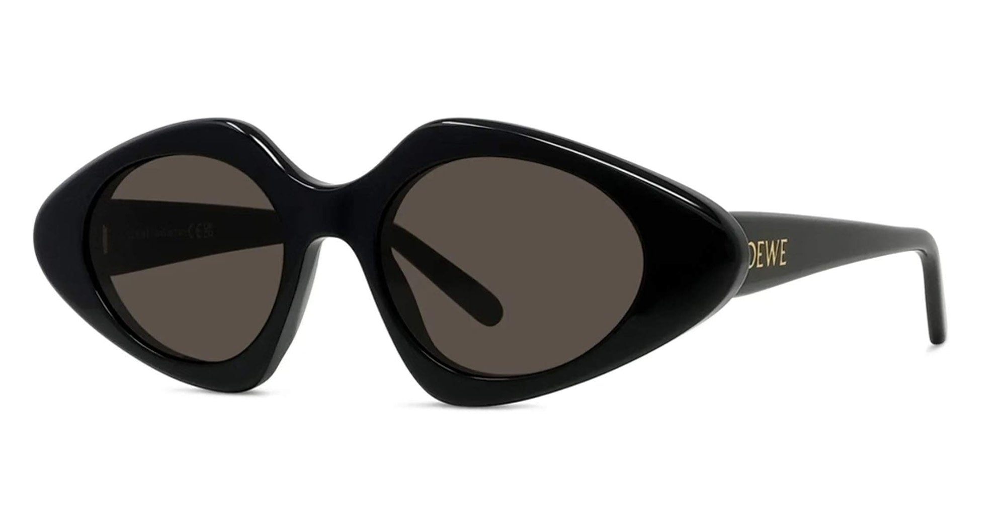 Ottica Mondello Roma - Loewe - LW40185I5001E - Slim Black Geometric Sunglasses - Acetate - shape Diamond - Black - EYEWEAR - SUNGLASSES - Donna,Women - lens Grey - Made In Italy
