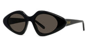 Ottica Mondello Roma - Loewe - LW40185I5001E - Slim Black Geometric Sunglasses - Acetate - shape Diamond - Black - EYEWEAR - SUNGLASSES - Donna,Women - lens Grey - Made In Italy