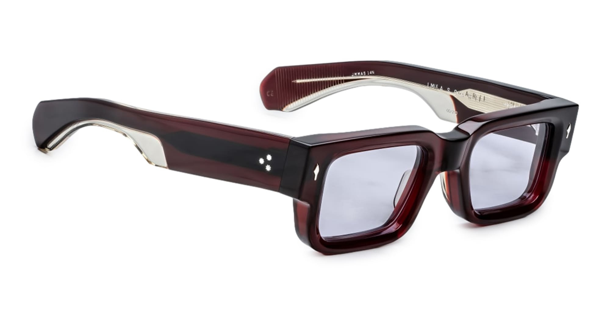 Ottica Mondello Roma - Jacques Marie Mage - JMMAS-14N - ASCARI - CHERRY - Acetate - shape Rectangular - red - EYEWEAR - SUNGLASSES - Unisex,Uomo,Donna,Women,Men - lens lavender - Made In Japan