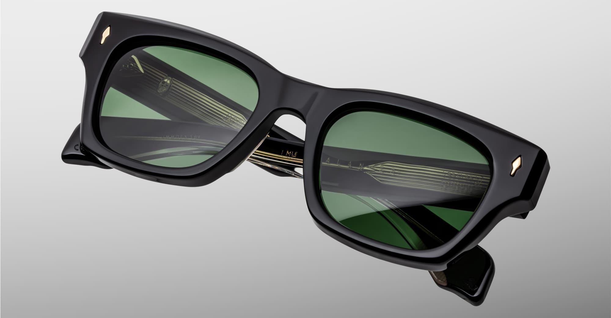 Ottica Mondello Roma - Jacques Marie Mage - JMMDEX-18V - DEALAN 53 - VENOM - Acetate - shape Squared - Black - EYEWEAR - SUNGLASSES - Unisex,Uomo,Donna,Women,Men - lens Green - Made In Japan