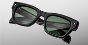 Ottica Mondello Roma - Jacques Marie Mage - JMMDEX-18V - DEALAN 53 - VENOM - Acetate - shape Squared - Black - EYEWEAR - SUNGLASSES - Unisex,Uomo,Donna,Women,Men - lens Green - Made In Japan