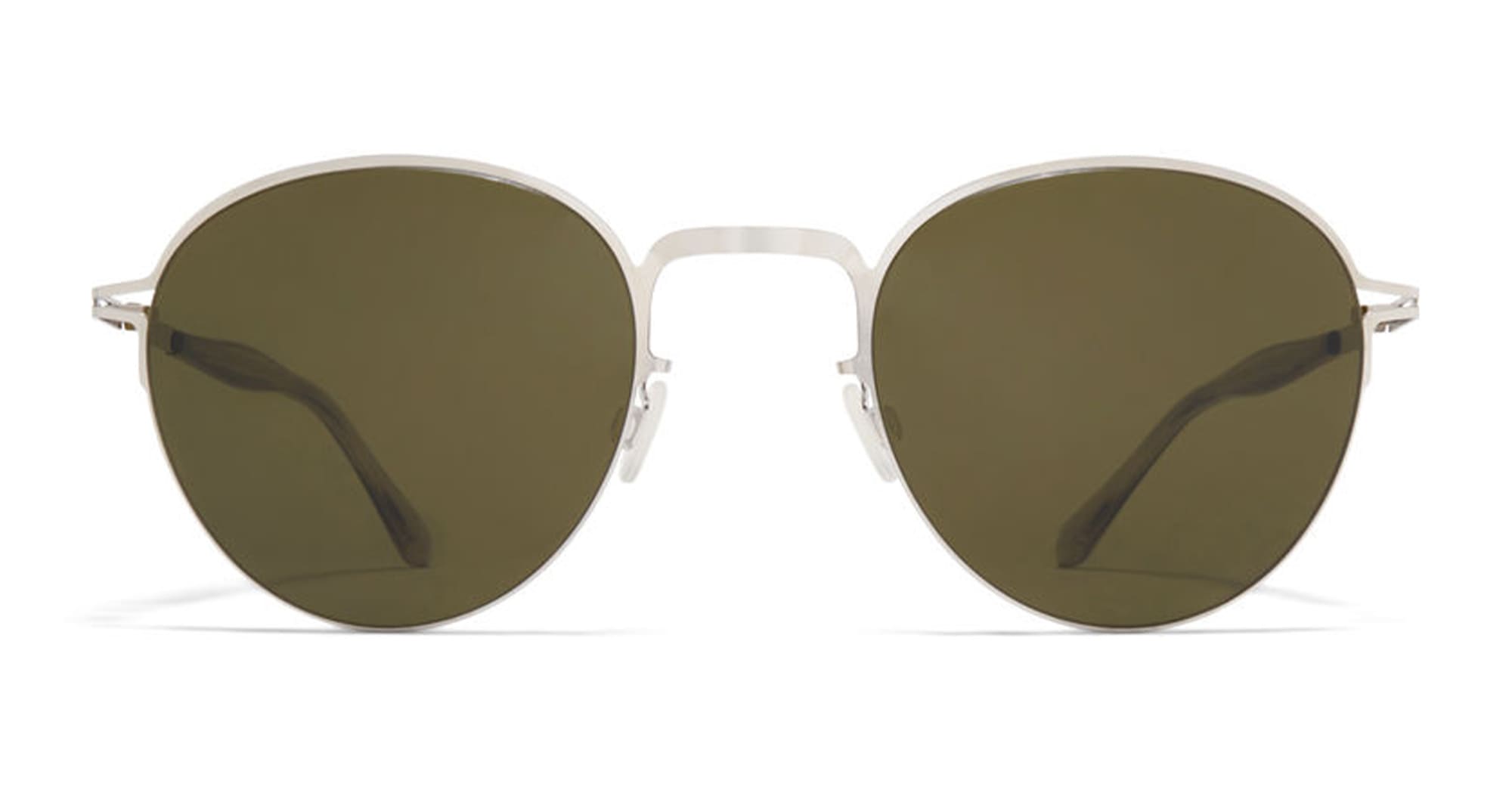 Ottica Mondello Roma - Mykita - 10083975 - TATE - SHINY SILVER - stainless steel - shape Round - Silver - EYEWEAR - SUNGLASSES - Unisex,Uomo,Donna,Women,Men - lens Green - Made In Germany
