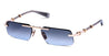 Ottica Mondello Roma - Balmain - BPS-187B-58 - PIERRE II - 12K GOLD / CRYSTAL GREY - Titanium - shape Rectangular - gold, grey - EYEWEAR - SUNGLASSES - Unisex,Uomo,Donna,Women,Men - lens Gradient blue - Made In Japan