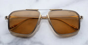 Ottica Mondello Roma - Jacques Marie Mage - JMMJG-16H - DECADE COLLECTION: JAGGER - ROMA - Titanium - shape Aviator - gold, silver - EYEWEAR - SUNGLASSES - Uomo,Men - lens honey - Made In Japan