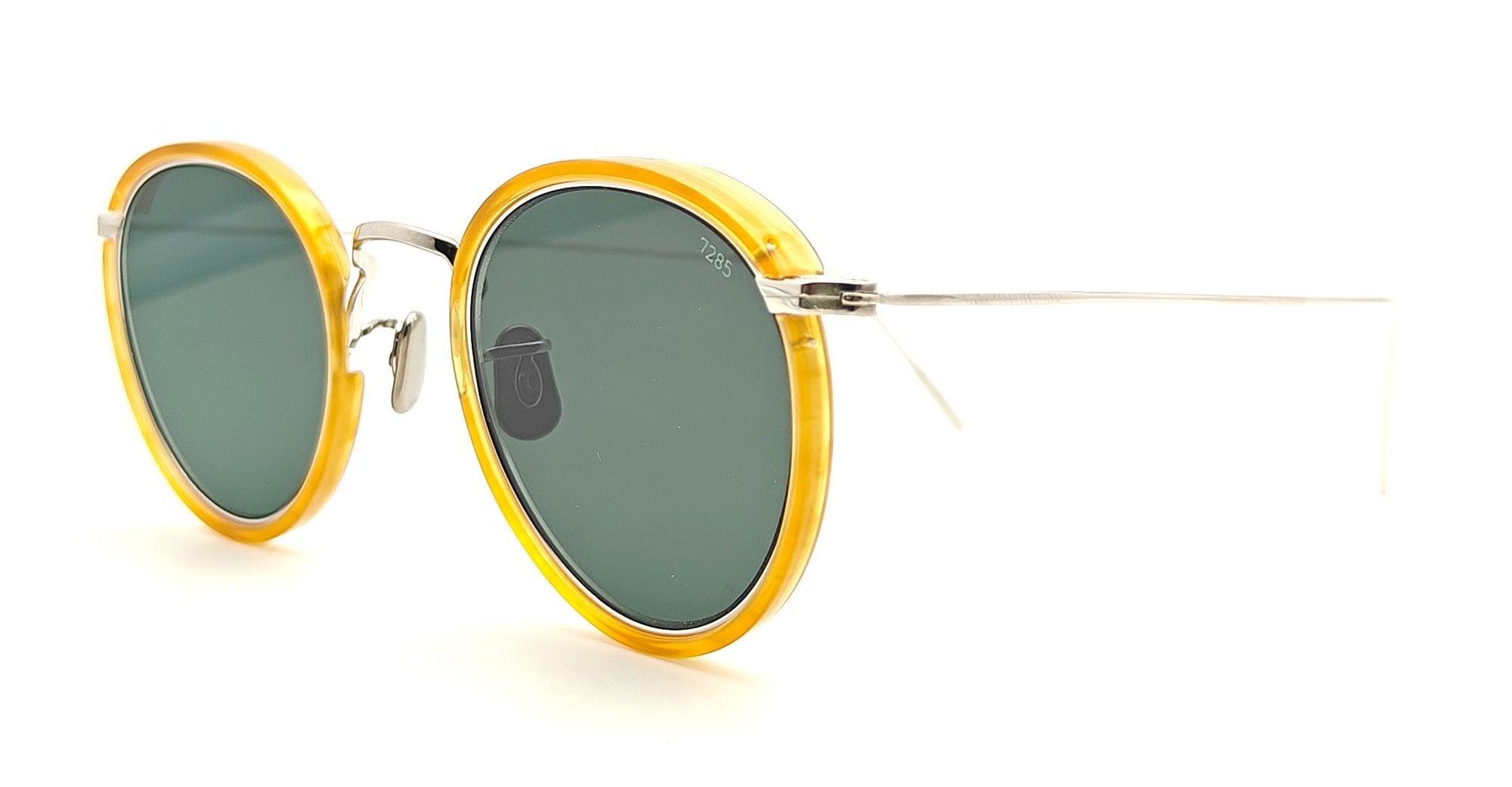 Ottica Mondello Roma - Eyevan - 717-E-46-8002-GRN - 717 - 8002 TRANSPARENT BROWN / DARK GREEN LENS - Acetate - shape  - brown - EYEWEAR - SUNGLASSES - Unisex,Uomo,Donna,Women,Men - lens Green - Made In Japan