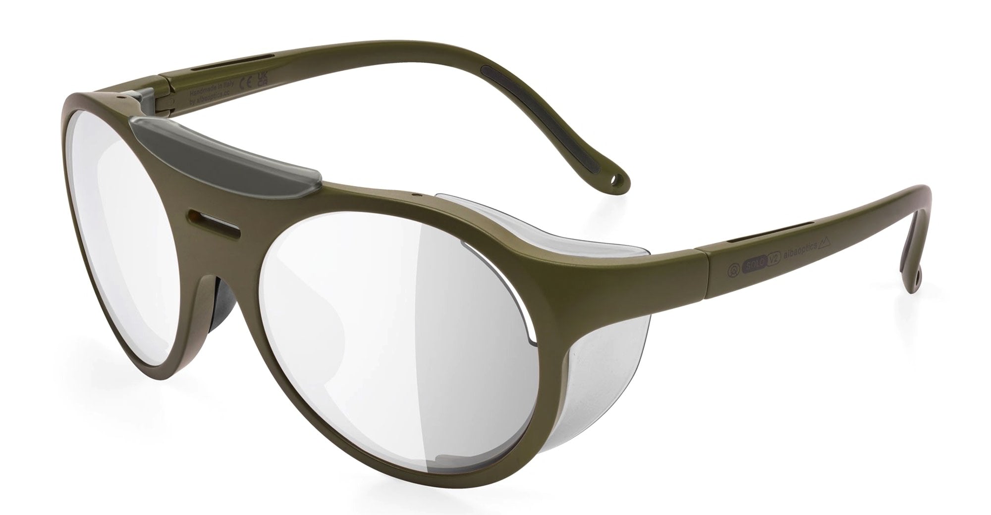 Ottica Mondello Roma - Alba Optics - 8050054518183 - SOLO II - OLIVE / VZUM SUPER ALU - Tr90 - shape round - green - EYEWEAR - SUNGLASSES - Unisex,Uomo,Donna,Women,Men - lens Grey - Made In Italy