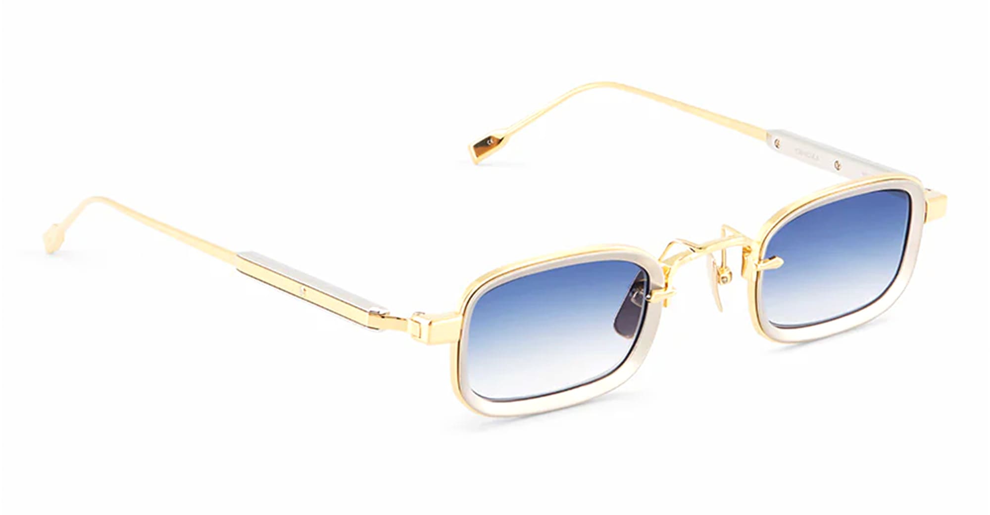  PLATINUM - Acetate, titanium - shape Rectangular - gold, silver - EYEWEAR - SUNGLASSES - Unisex,Uomo,Donna,Women,Men - lens Gradient blue - Made In Japan