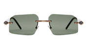 Ottica Mondello Roma - Kuboraum - KRSP64BZHB000040 - MASK P64 BZ HB - BRONZE - Acetate - shape Rectangular - bronze brown - EYEWEAR - SUNGLASSES - Unisex,Uomo,Donna,Women,Men - lens Green - Made In Italy