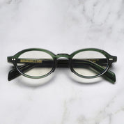 Ottica Mondello Roma - Cutler and Gross - CGOP-GR13-49-03 - GR13 - STRIPED DARK GREEN RX - Acetate - shape Oval - green - EYEWEAR - EYEGLASSES - Unisex,Uomo,Donna,Women,Men - lens Clear - Made In Italy