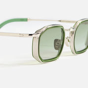 Ottica Mondello Roma - John Dalia - SAMUEL2-C164 - SAMUEL 2-C164 - DARK GREEN / PLATINE PLATED - Metal - shape Squared - green, gold - EYEWEAR - SUNGLASSES - Unisex,Uomo,Donna,Women,Men - lens Gradient green - Made In France
