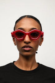Ottica Mondello Roma - Paloceras - pebble-velvet-rouge-dx - PEBBLE - VELVET ROUGE DX - Acetate - shape Cat-eye - red - EYEWEAR - SUNGLASSES - Unisex,Uomo,Donna,Women,Men - lens Gradient pink - Made In China