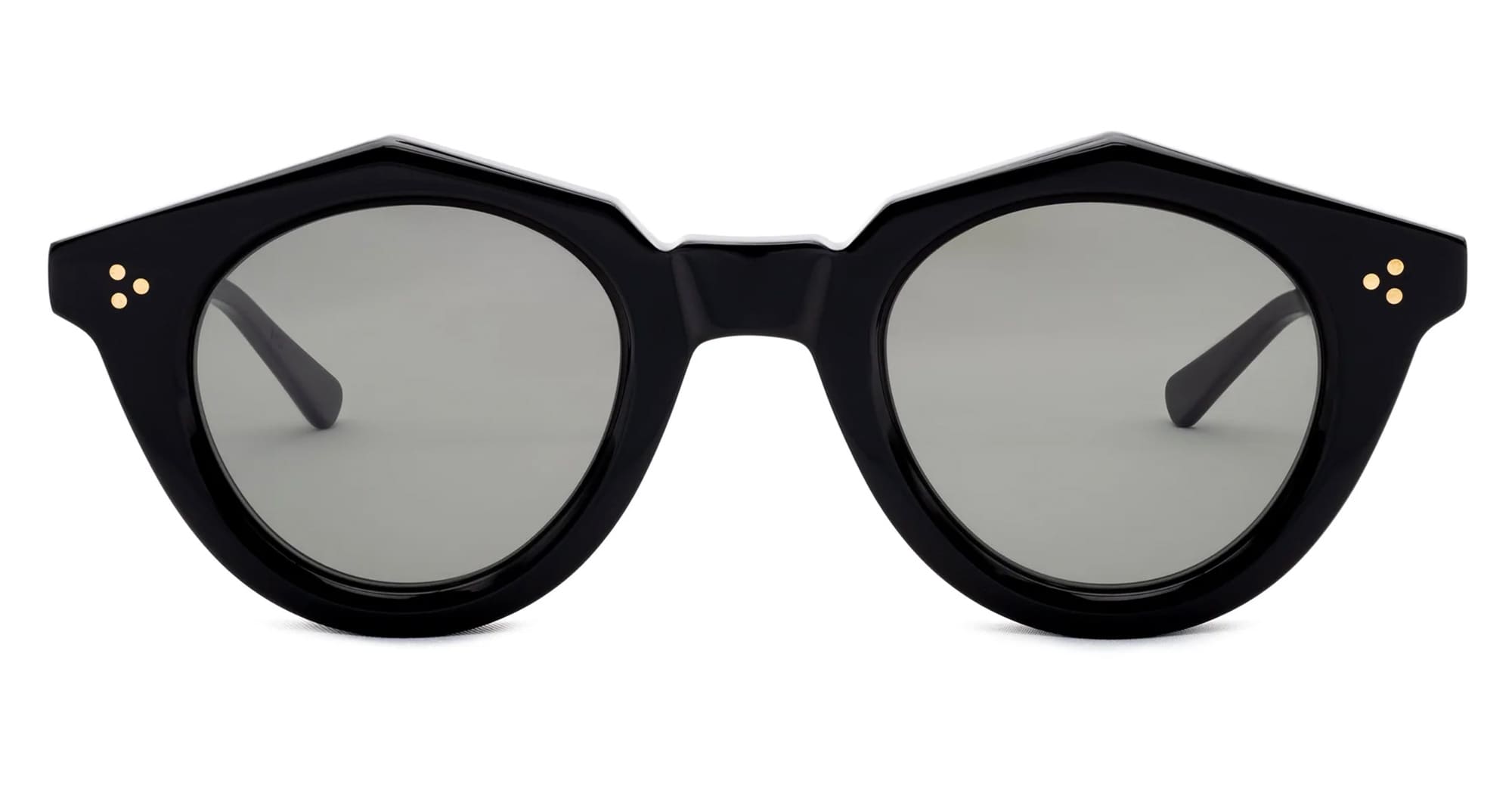 Ottica Mondello Roma - Max Pittion - MXPL-018A - VOILA 44  - PIANO BLACK / GREY LENS - Acetate - shape Round - Black - EYEWEAR - SUNGLASSES - Unisex,Uomo,Donna,Women,Men - lens Grey - Made In Japan
