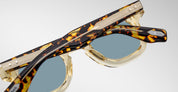 Ottica Mondello Roma - Jacques Marie Mage - JMMDU-10Y3 - DECADE COLLECTION: DEVAUX - DUN - Acetate - shape Panto - grey - EYEWEAR - SUNGLASSES - Uomo,Men - lens Blue - Made In Japan