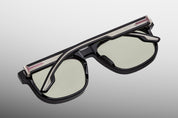 Ottica Mondello Roma - Jacques Marie Mage - JMMAW-16C - DEWITT - COBRA - Acetate - shape Rectangular - Black - EYEWEAR - SUNGLASSES - Unisex,Uomo,Donna,Women,Men - lens Green - Made In Japan