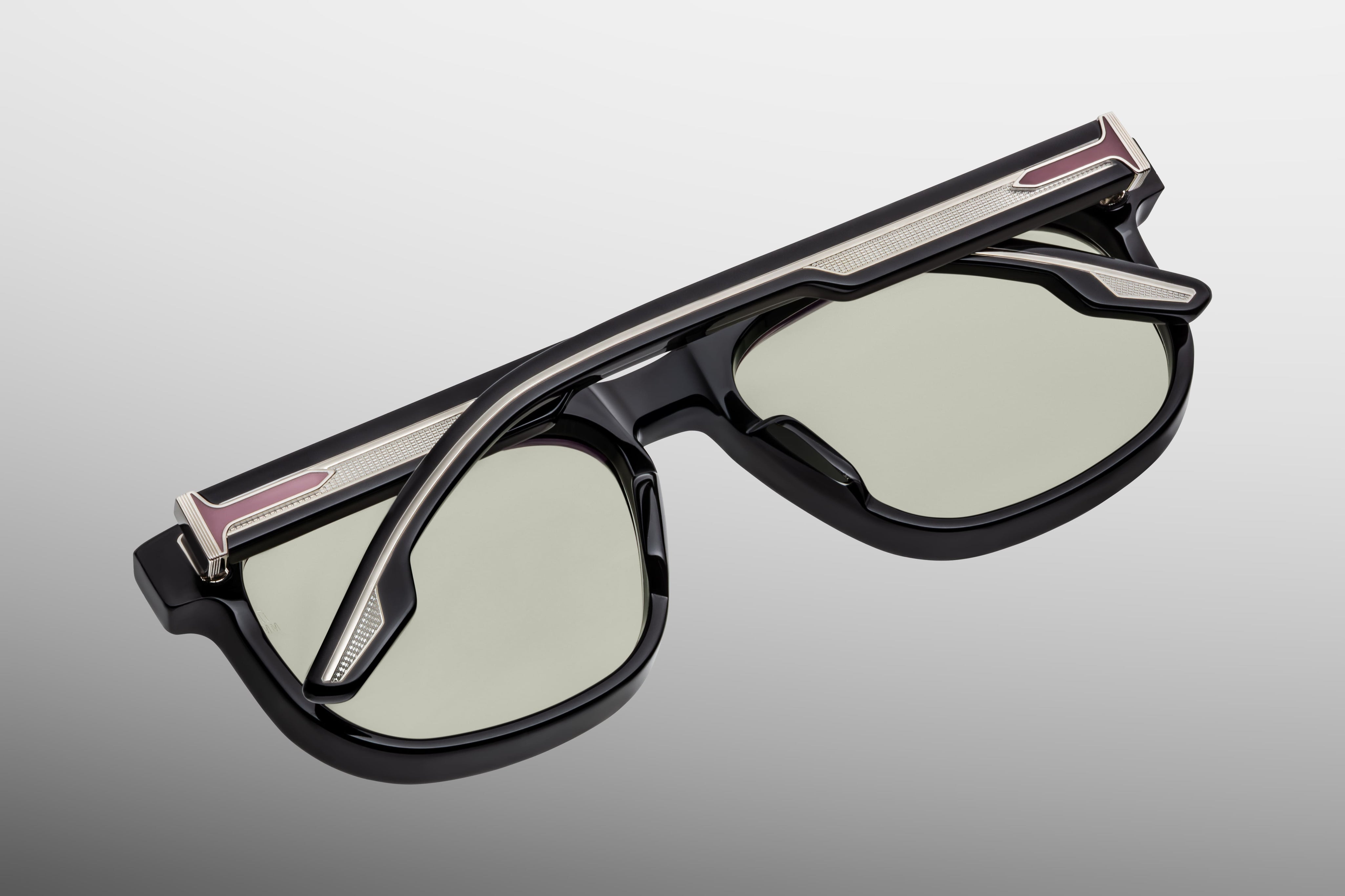 Ottica Mondello Roma - Jacques Marie Mage - JMMAW-16C - DEWITT - COBRA - Acetate - shape Rectangular - Black - EYEWEAR - SUNGLASSES - Unisex,Uomo,Donna,Women,Men - lens Green - Made In Japan