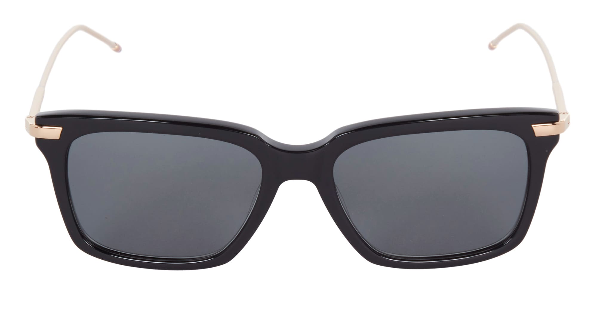 GOLD - Acetate, titanium - shape Rectangular - Black, gold - EYEWEAR - SUNGLASSES - Unisex,Uomo,Donna,Women,Men - lens Grey - Made In Japan