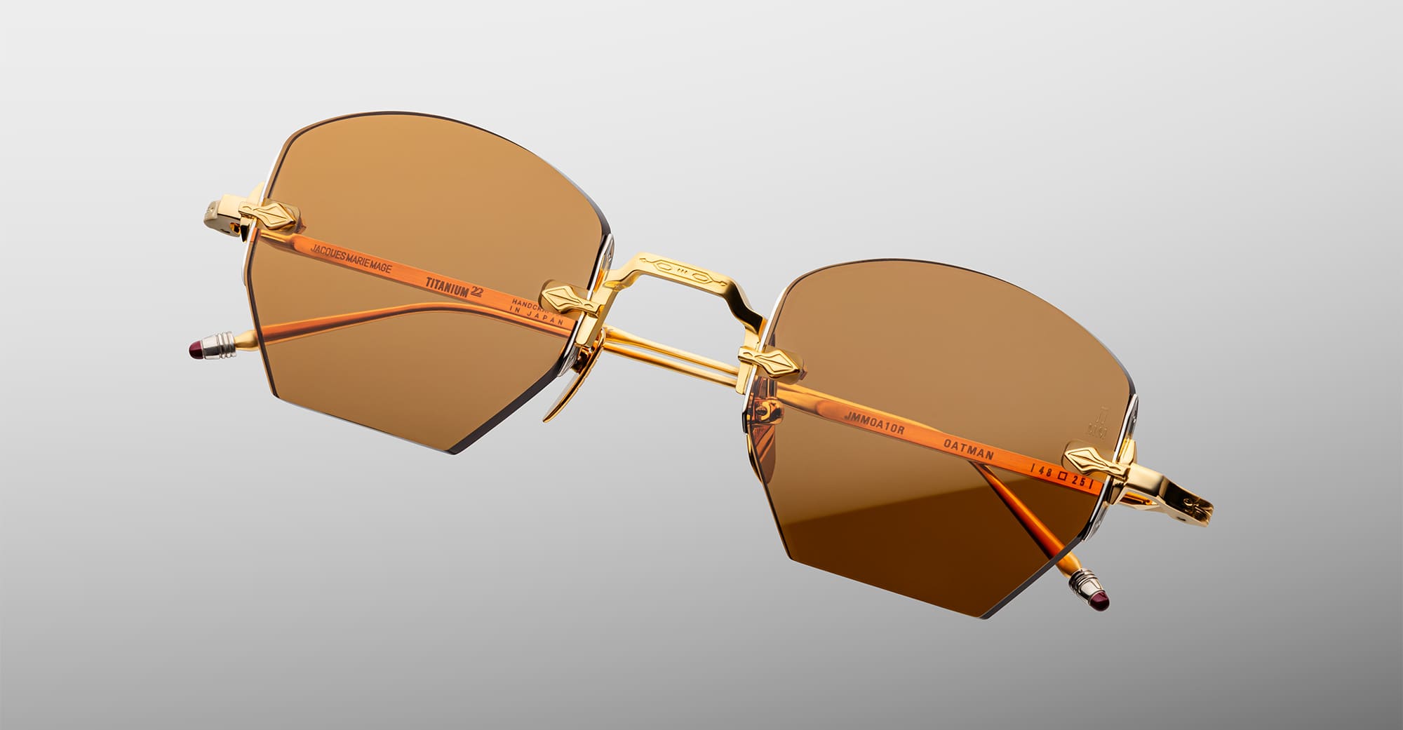 Ottica Mondello Roma - Jacques Marie Mage - JMMOA-10R - OATMAN - SUNTAN - Titanio - Forma esagonale - Oro - OCCHIALI DA VISTA - OCCHIALI DA SOLE - Unisex, Uomo, Donna - Lenti arancioni - Prodotto in Giappone