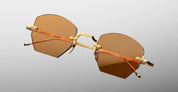 Ottica Mondello Roma - Jacques Marie Mage - JMMOA-10R - OATMAN - SUNTAN - Titanio - Forma esagonale - Oro - OCCHIALI DA VISTA - OCCHIALI DA SOLE - Unisex, Uomo, Donna - Lenti arancioni - Prodotto in Giappone