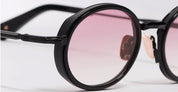 Ottica Mondello Roma - John Dalia - EDDIE-C304 - EDDIE - C304 Shiny Black / Carbon Effect - Metal - shape Oval - Black - EYEWEAR - SUNGLASSES - Unisex,Uomo,Donna,Women,Men - lens Gradient pink - Made In France