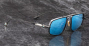 Ottica Mondello Roma - Jacques Marie Mage - JMMKL-88 - LAST FRONTIER VII - KALISPELL - BLACK - Titanium - shape Navigator - Black - EYEWEAR - SUNGLASSES - Unisex,Uomo,Donna,Women,Men - lens Blue - Made In Japan