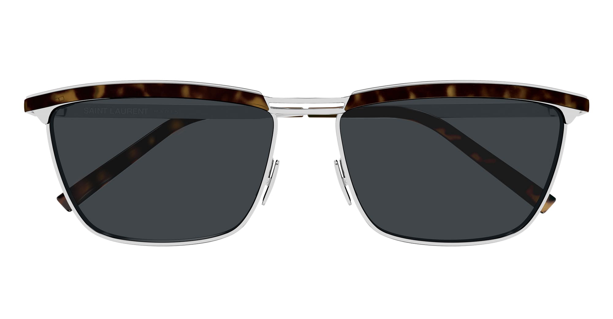 Ottica Mondello Roma - Saint Laurent - SL 795 JOE-002 - SL 795 JOE-002 - SILVER / HAVANA - Acetate - shape Rectangular - dark Havana, silver - EYEWEAR - SUNGLASSES - Unisex,Uomo,Donna,Women,Men - lens Grey - Made In Italy