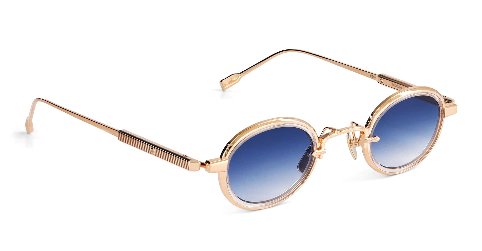 Ottica Mondello Roma - Sato - ALGEDI-T-RG-1 - ALGEDI-T RG - ROSE GOLD - Titanium - shape Oval - rose gold - EYEWEAR - SUNGLASSES - Unisex,Uomo,Donna,Women,Men - lens Gradient blue - Made In Japan