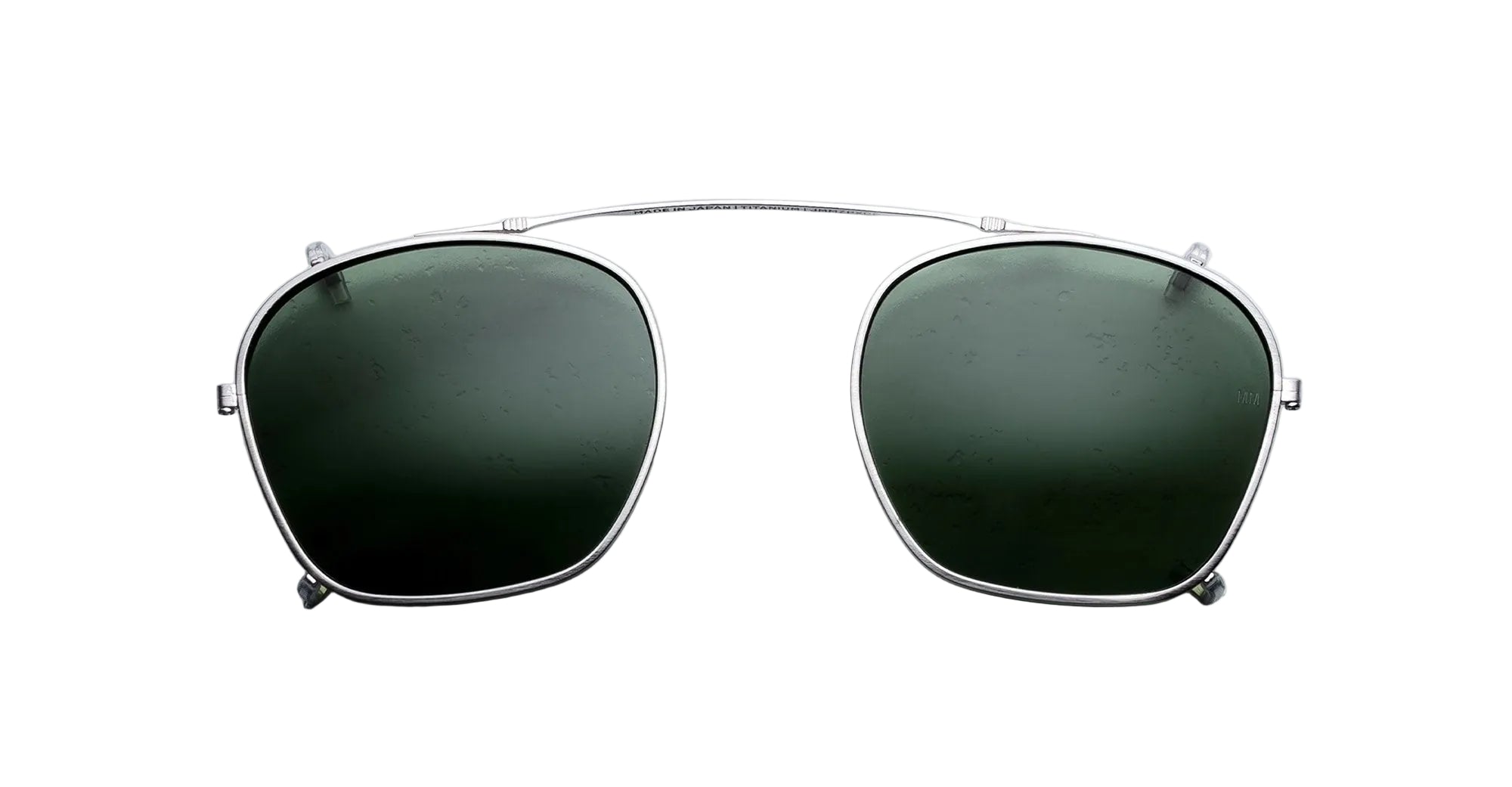 Ottica Mondello Roma - Jacques Marie Mage - JMMZPXCP-41 - ZEPHIRIN 47 CLIP ON 2 - SILVER - Titanium - shape Squared - Silver - EYEWEAR - SUNGLASSES - Unisex,Uomo,Donna,Women,Men - lens Green - Made In Japan