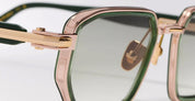 Ottica Mondello Roma - John Dalia - MILES-C432 - MILES - C432 Dark Green Translucid / Rose Gold - Metal - shape Rectangular - green, gold - EYEWEAR - SUNGLASSES - Unisex,Uomo,Donna,Women,Men - lens Gradient green - Made In France