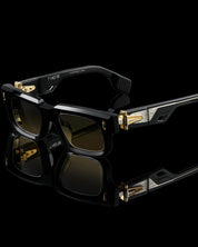 Ottica Mondello Roma - T HENRI - SPCB - SUPERLEGGERA - SHADOWN II - Acetate, titanium - shape Rectangular - Black - EYEWEAR - SUNGLASSES - Unisex,Uomo,Donna,Women,Men - lens Gradient brown - Made In Japan
