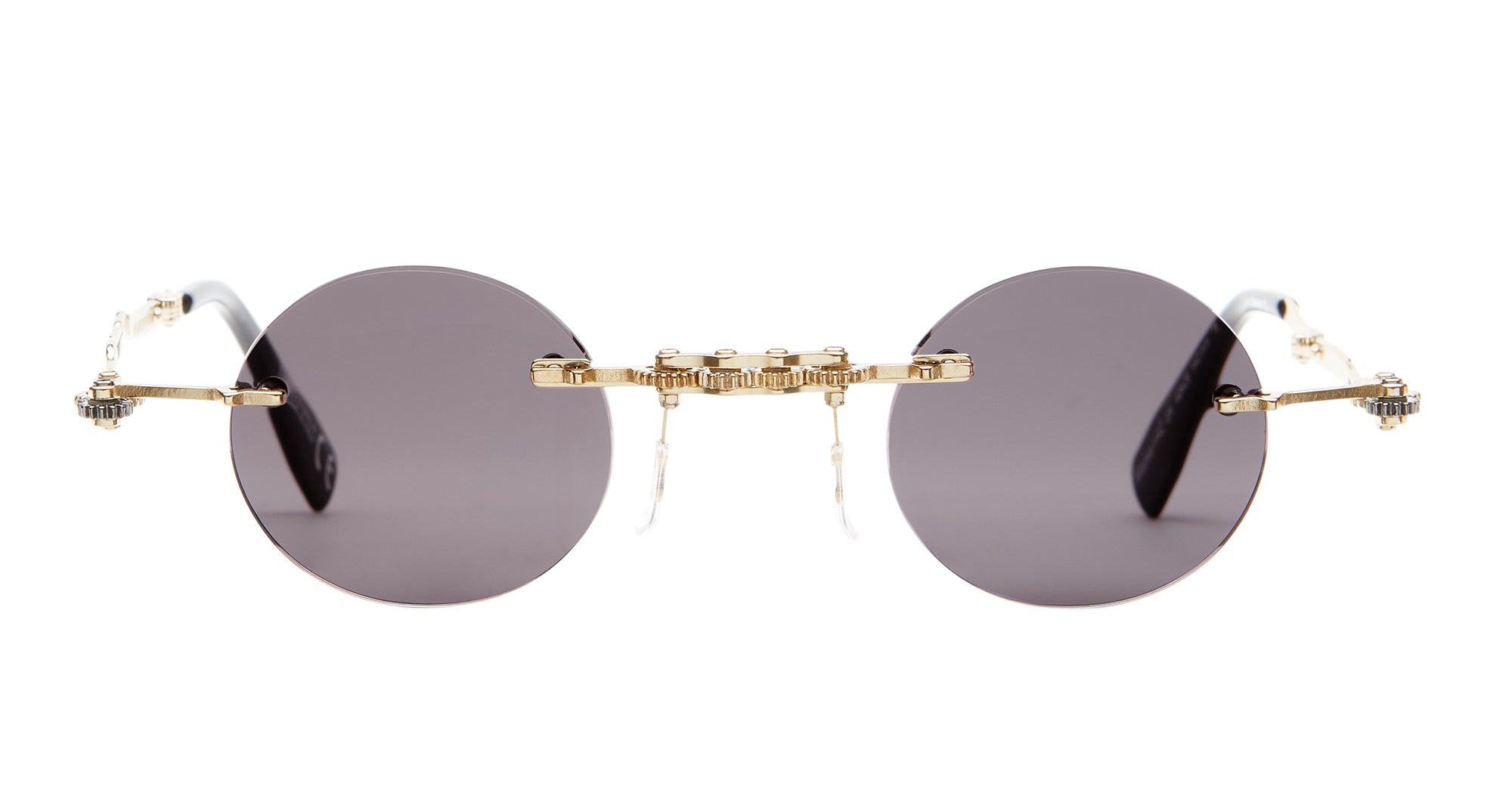 Ottica Mondello Roma - Kuboraum - KRSH42GR0000004Y - MASK H42 - GOLD - Metal - shape Round - Gold - EYEWEAR - SUNGLASSES - Unisex,Uomo,Donna,Women,Men - lens Grey - Made In Italy