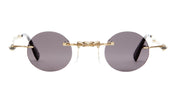 Ottica Mondello Roma - Kuboraum - KRSH42GR0000004Y - MASK H42 - GOLD - Metal - shape Round - Gold - EYEWEAR - SUNGLASSES - Unisex,Uomo,Donna,Women,Men - lens Grey - Made In Italy