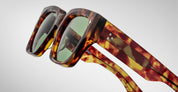 Ottica Mondello Roma - Jacques Marie Mage - JMMEZ-2Q - ENZO - BALTIC - Acetate - shape Squared - Havana - EYEWEAR - SUNGLASSES - Uomo,Men - lens Green - Made In Japan