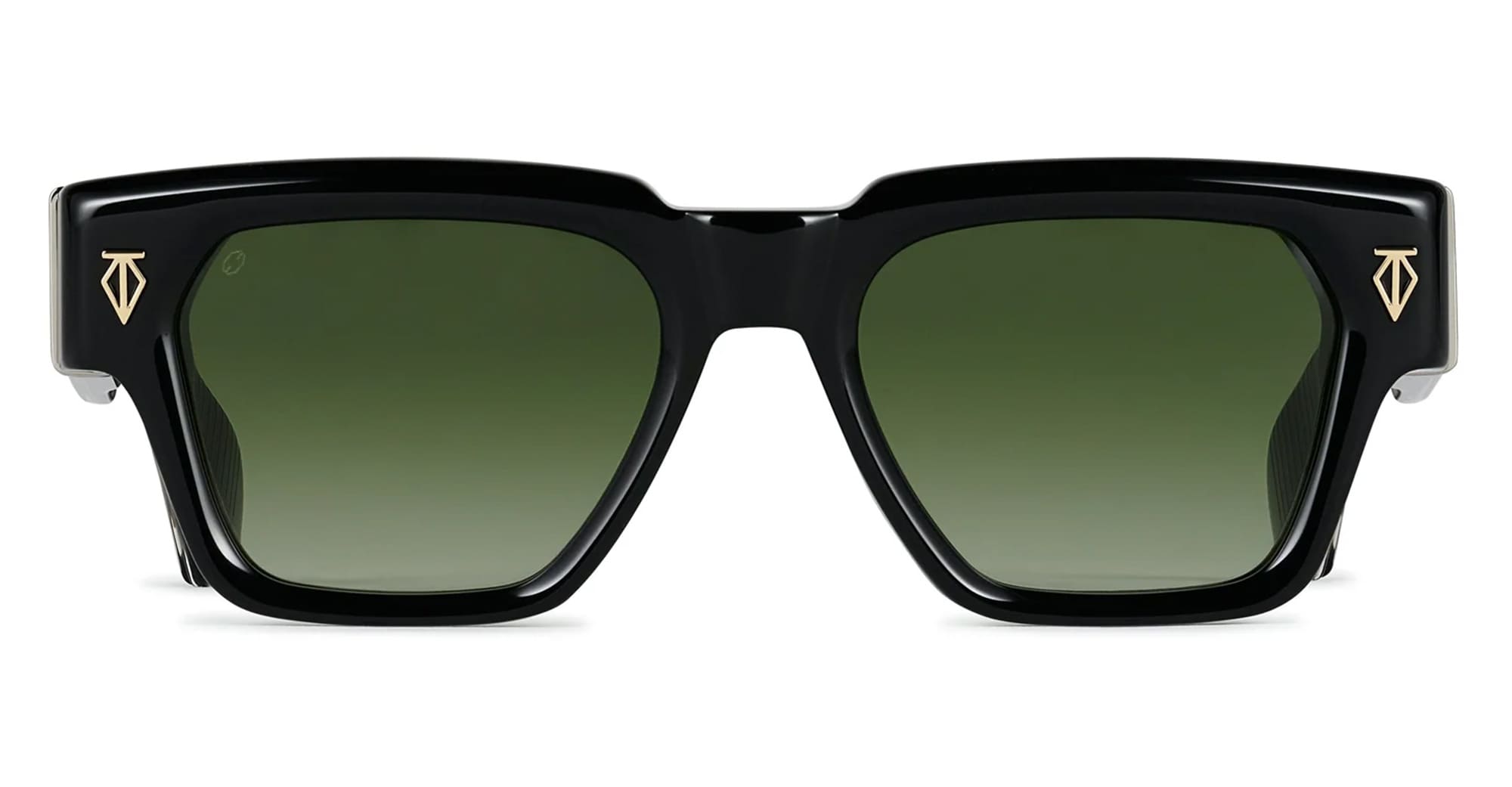 Ottica Mondello Roma - T HENRI - SIAA - SIAN - ASTEROID - Acetate - shape Squared - Black - EYEWEAR - SUNGLASSES - Unisex,Uomo,Donna,Women,Men - lens Gradient green - Made In Japan