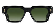 Ottica Mondello Roma - T HENRI - SIAA - SIAN - ASTEROID - Acetate - shape Squared - Black - EYEWEAR - SUNGLASSES - Unisex,Uomo,Donna,Women,Men - lens Gradient green - Made In Japan