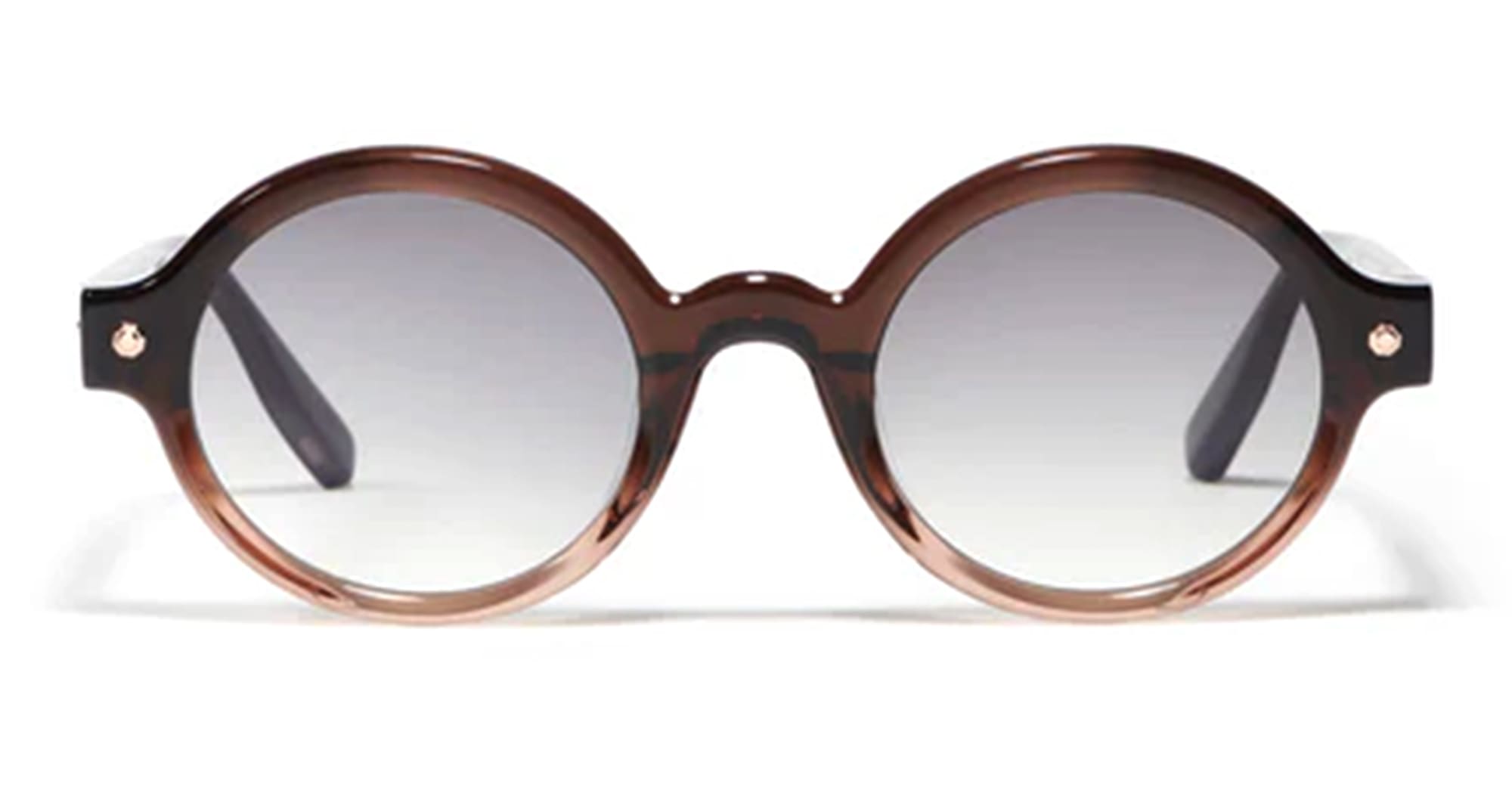 Ottica Mondello Roma - John Dalia - P13-C148-50 - Project 13 (50) - C148 Bicolore Brown - Rose Gold - Acetate - shape Round - brown, gold - EYEWEAR - SUNGLASSES - Unisex,Uomo,Donna,Women,Men - lens Gradient grey - Made In France