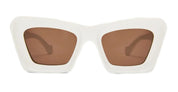 Ottica Mondello Roma - Loewe - LW40145I5225E - LW40145I - WHITE - Acetate - shape Cat-eye - White - EYEWEAR - SUNGLASSES - Donna,Women - lens Brown - Made In Italy