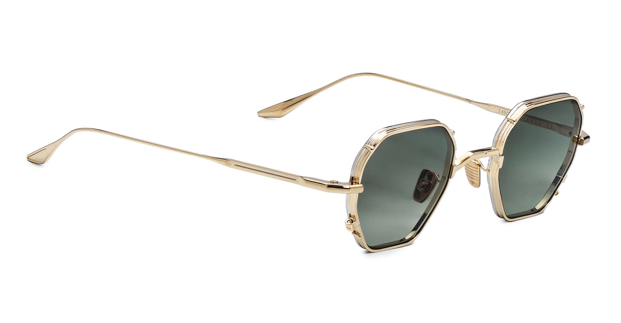 Ottica Mondello Roma - Jacques Marie Mage - JMMRMT-12M - VERLAINE - MUSKET - Titanium - shape Octagonal - Gold - EYEWEAR - SUNGLASSES - Unisex,Uomo,Donna,Women,Men - lens Green - Made In Japan