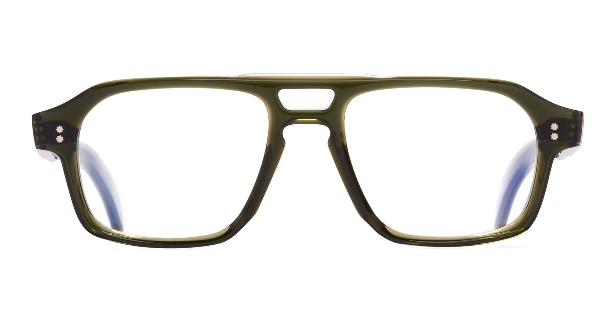 Ottica Mondello Roma - Cutler and Gross - CGOP-GR15-50-03 - GR15 - MULT OLIVE RX - Acetate - shape Navigaro - green - EYEWEAR - EYEGLASSES - Unisex,Uomo,Donna,Women,Men - lens azure - Made In Italy