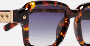 Ottica Mondello Roma - John Dalia - P07-C642 - PROJECT 07 - C642 Classic Havana / Yellow Gold - Acetate - shape Squared - havana, gold - EYEWEAR - SUNGLASSES - Unisex,Uomo,Donna,Women,Men - lens Gradient blue - Made In France