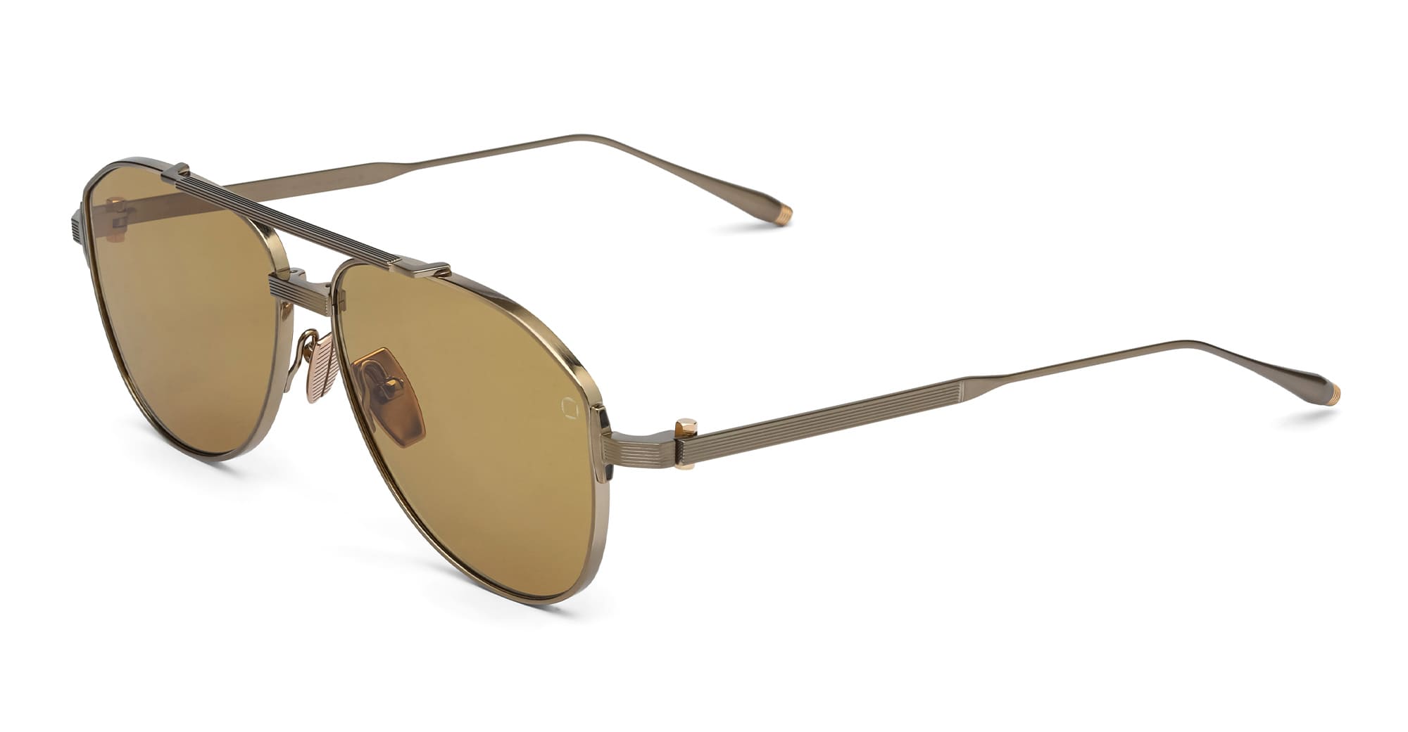 Ottica Mondello Roma - Akoni - AKS-521C-57 - HELIOS - ANTIQUE 12K GOLD - Titanium - shape Pilot - antique gold - EYEWEAR - SUNGLASSES - Uomo,Men - lens Brown - Made In Japan