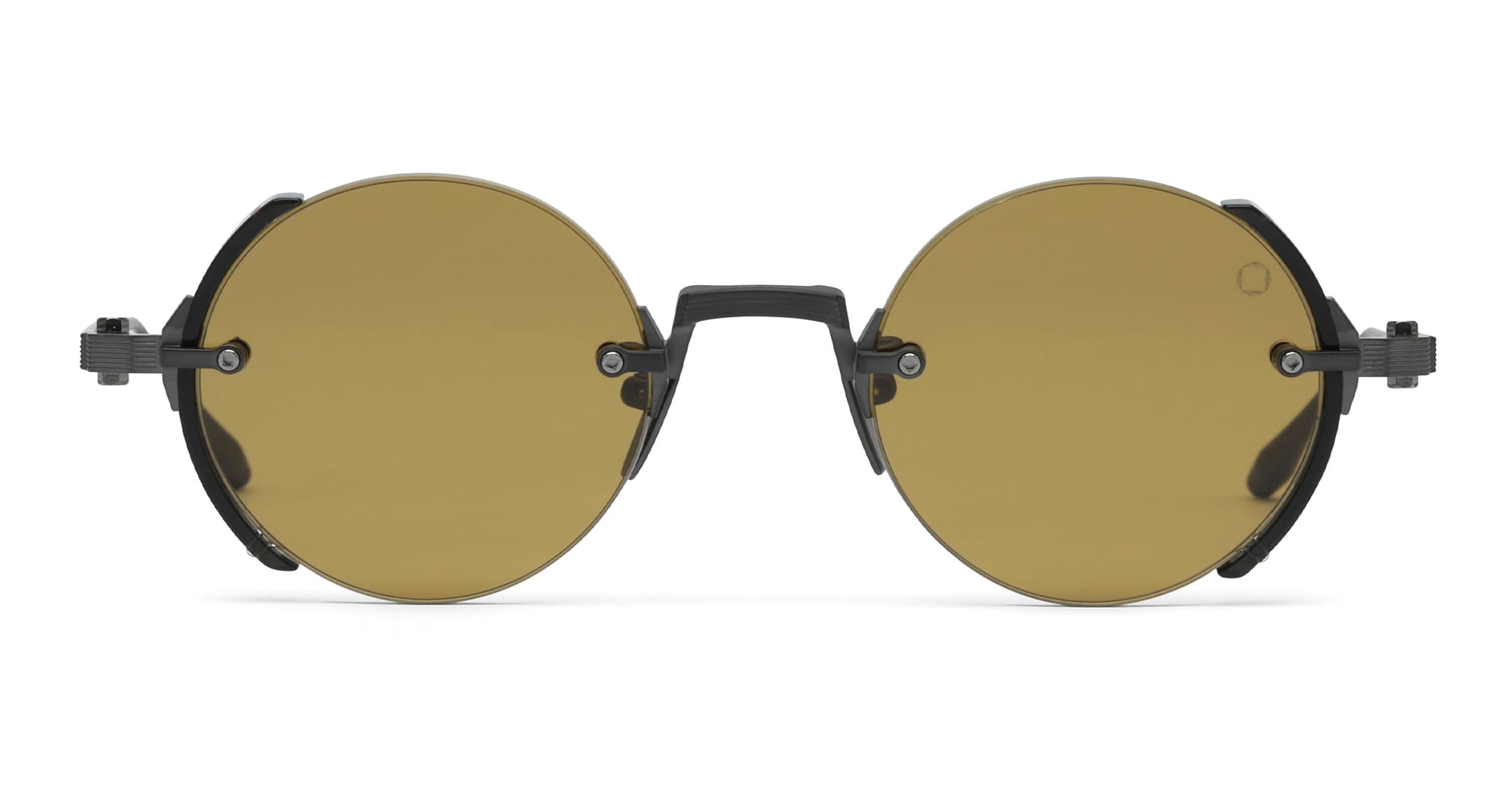 Ottica Mondello Roma - Akoni - AKS-519C-46 - JUPITER - BLACK IRON / CRYSTAL BLACK - Titanium - shape Round - black iron - EYEWEAR - SUNGLASSES - Uomo,Men - lens Brown - Made In Japan