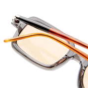 Ottica Mondello Roma - Kuboraum - KRS0P2GRY000002R - MASK P2 GRY - TRANSPARENT DARK GREY - Acetate - shape Squared - grey - EYEWEAR - SUNGLASSES - Unisex,Uomo,Donna,Women,Men - lens orange - Made In Italy