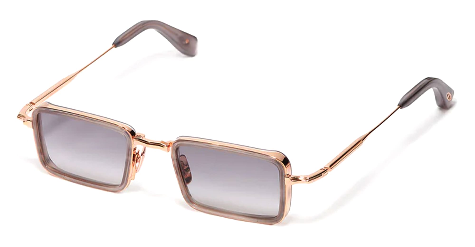 Ottica Mondello Roma - John Dalia - PIERCE-C154 - PIERCE - C154 Workman Grey - 18k Rose Gold - Metal - shape Rectangular - grey, rose gold - EYEWEAR - SUNGLASSES - Unisex,Uomo,Donna,Women,Men - lens Gradient grey - Made In France