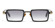 Ottica Mondello Roma - John Dalia - JUNO-C302 - JUNO - C302 - Shiny Black / Carbon Effect / Yellow - Metal - shape Rectangular - Black - EYEWEAR - SUNGLASSES - Unisex,Uomo,Donna,Women,Men - lens Grey - Made In France