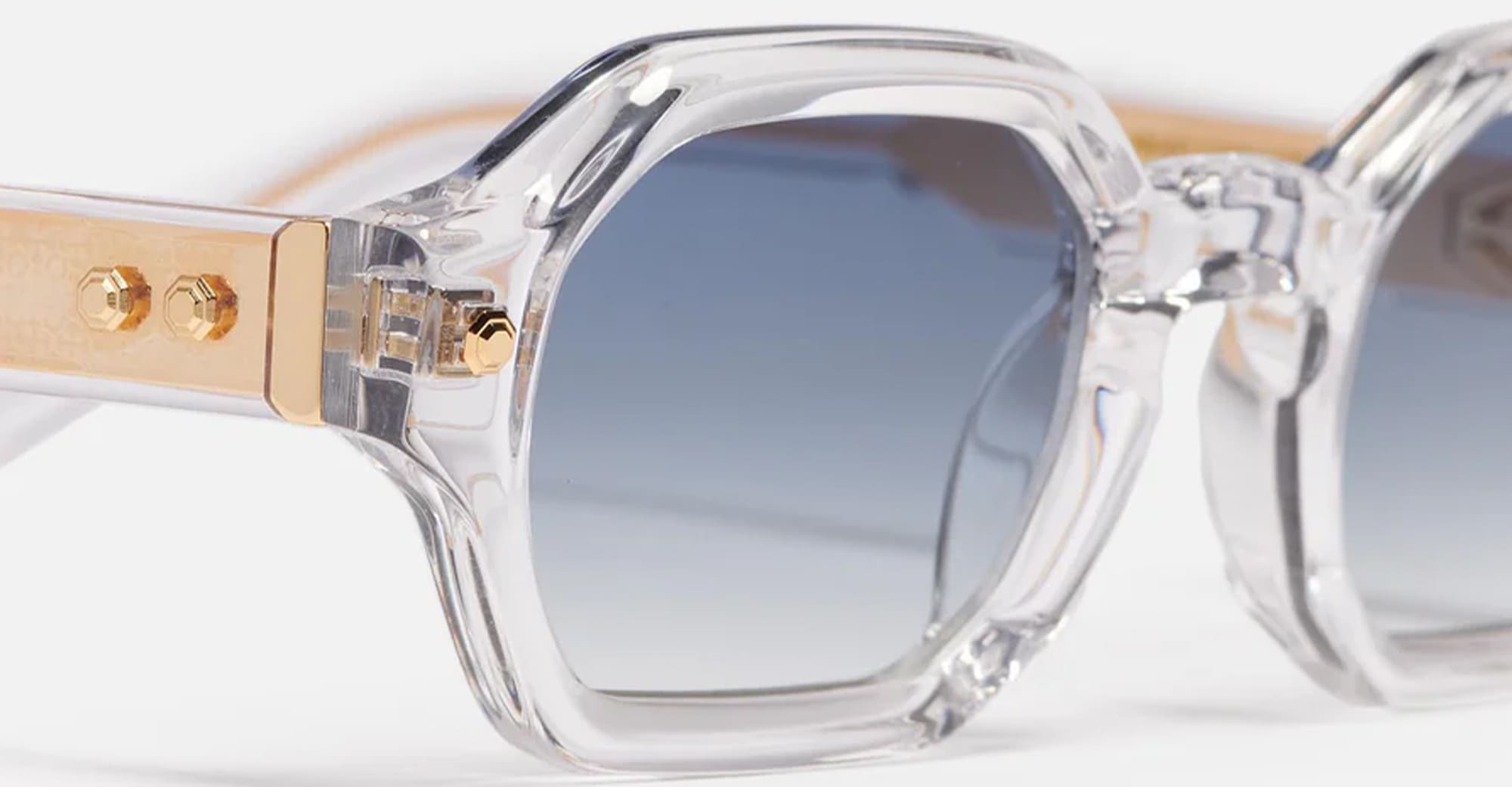 Ottica Mondello Roma - John Dalia - P05-C190 - PROJECT 05 C190 - Crystal / Yellow Gold - Acetate - shape Panto - crystal, gold - EYEWEAR - SUNGLASSES - Unisex,Uomo,Donna,Women,Men - lens Gradient blue - Made In France