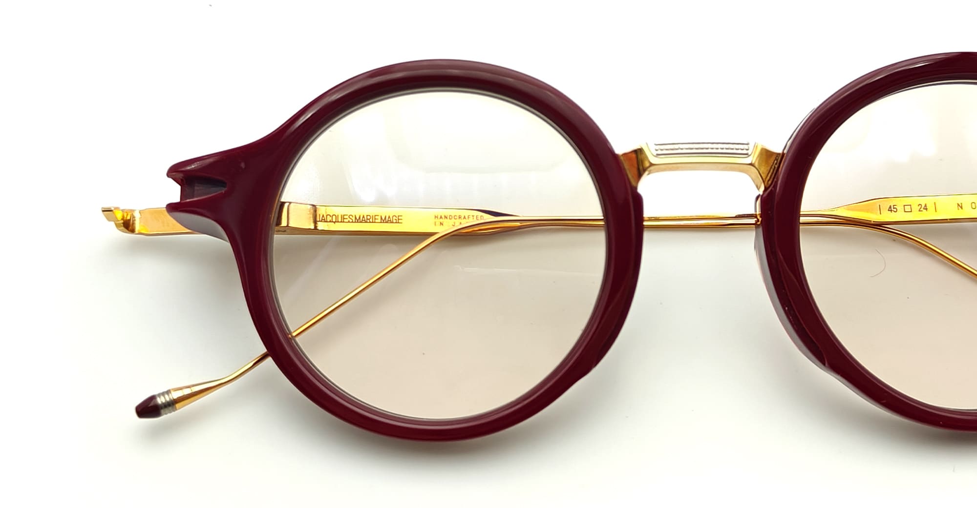 Ottica Mondello Roma - Jacques Marie Mage - JMMNMRX-3S - NORMAN - RESERVE RX - Acetate, titanium - shape Round - burgundy - EYEWEAR - EYEGLASSES - Uomo,Men - lens Clear - Made In Japan