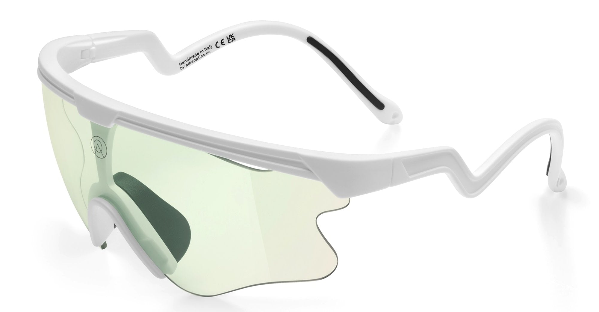 Ottica Mondello Roma - Alba Optics - 8053806717933 - DELTA LEI - WHITE / VZUM F-LENS BTL - Tr90 - shape Mask - White - EYEWEAR - SUNGLASSES - Unisex,Uomo,Donna,Women,Men - lens blue green - Made In Italy