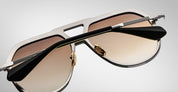 Ottica Mondello Roma - Jacques Marie Mage - JMMEK-17K - LOCKHEED - AUTUMN - Titanium - shape Aviator - Silver - EYEWEAR - SUNGLASSES - Uomo,Men - lens Gradient brown - Made In Japan