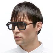 Ottica Mondello Roma - Kuboraum - KRS0P8BMH000002F - MASK P8 - BLACK MATTE / HAVANA - Acetate - shape Navigator - black, havana - EYEWEAR - SUNGLASSES - Unisex,Uomo,Donna,Women,Men - lens Grey - Made In Italy